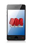 404 error on a phone illustration design over a white background