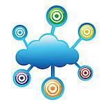 Cloud Computing targets illustration design over a white background