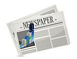 business newspaper graph illustration design over a white background