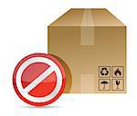 do not, donâ??t sign on a brown box packaging illustration design over a white background