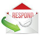 respond envelope illustration design over a white background