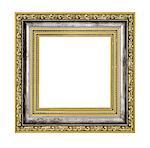 silver and gold frame isolated on white background