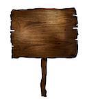Design elements. 3D wooden plank sign. Rustic wood board