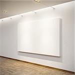 blank picture in the gallery, 3d rendering
