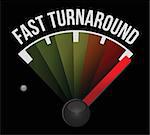 fast turnaround speedometer illustration design over a dark background