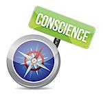 conscience Glossy Compass illustration design over white