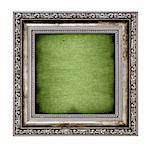 frame with green canvas isolated on white background