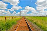 Railroad  in the Summer, Toenning, Schleswig-Holstein, Germany