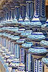 Ceramic decor columns, Plaza de Espana, Seville, Andalusia, Spain, Europe