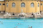 Outdoor pool with men and women at Szechenyi Thermal Baths, Budapest, Hungary, Europe