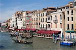 View of the Grand Canal from the Rialto Bridge, Venice, UNESCO World Heritage Site, Veneto, Italy, Europe