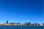 Skyline from Lake Michigan, Chicago, Illinois, United States of America, North America