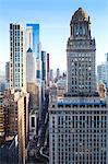 Looking down South Wabash Avenue in the Loop, the Jewelers Building in the foreground, Chicago, Illinois, United States of America, North America