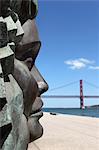 Memorial to Fado, Amalia Rodrigues and Lisbon, by the 25 April Bridge, Belem district, Lisbon, Portugal, Europe