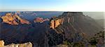 Panoramic photo of view in late evening from Cape Royal, North Rim, Grand Canyon National Park, UNESCO World Heritage Site, Arizona, United States of America, North America