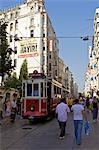 Tram in the Galata district (quarter) of Istanbul, Turkey, Europe, Eurasia