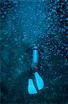 Scuba diver underwater, Thailand, Andaman Sea, Indian Ocean, Asia