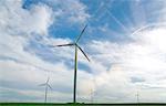 Wind turbines in rural landscape