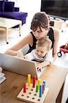 Businesswoman working at home