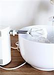 Electric mixer with whipped cream