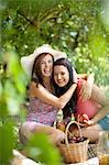 Women picnicking together in park