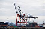 Crane and containers on loading dock