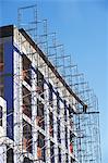 Scaffolding on side of building