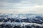 Aerial view of snowy mountains