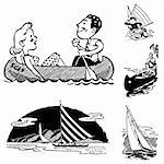 Vector Retro Vacation and Boating Graphics. Great for any vintage or retro design.