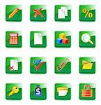 Set of green e-commerce icons for internet site design