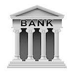 Icon of Bank building. Illustration on white background for design