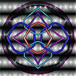 Celtic knot at dark background with rings