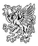 Heraldry style griffin illustration isolated on white