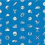 A repeating seamless sport background tile texture with lots of drawings of different sports icons