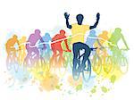 Group of cyclist in the bicycle race. Sport illustration.