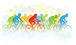 Group of cyclist in the bicycle race. Sport illustration