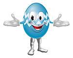 An illustration of a happy fun cartoon Easter egg mascot character