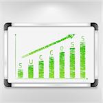 Graph of success on whiteboard, vector eps10 illustration