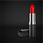 Lipstick. Illustration on black background for design