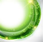 Abstract circular design using shades of green