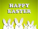 Vector - Happy Easter Rabbit Bunny on Green Background