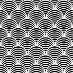 Seamless geometric pattern in "fish scale" design. Vector art.