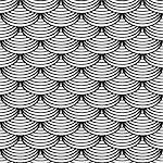 Seamless geometric pattern in "fish scale" design. . Vector art.