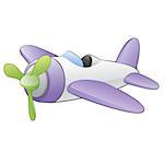 Vector illustration of a cartoon airplane. Grouped and layered for easy editing