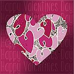Valentine day love heart concept greeting card background. Vector illustration layered for easy manipulation and custom coloring.