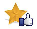 quality star review thumb up illustration design over a white background