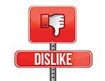 Dislike road sign. Thumb down Sign illustration design
