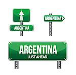 argentina Country road sign illustration design over white