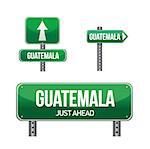 guatemala Country road sign illustration design over white