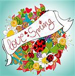 Love spring vibrant colors composition background. Vector file layered for easy manipulation and custom coloring.